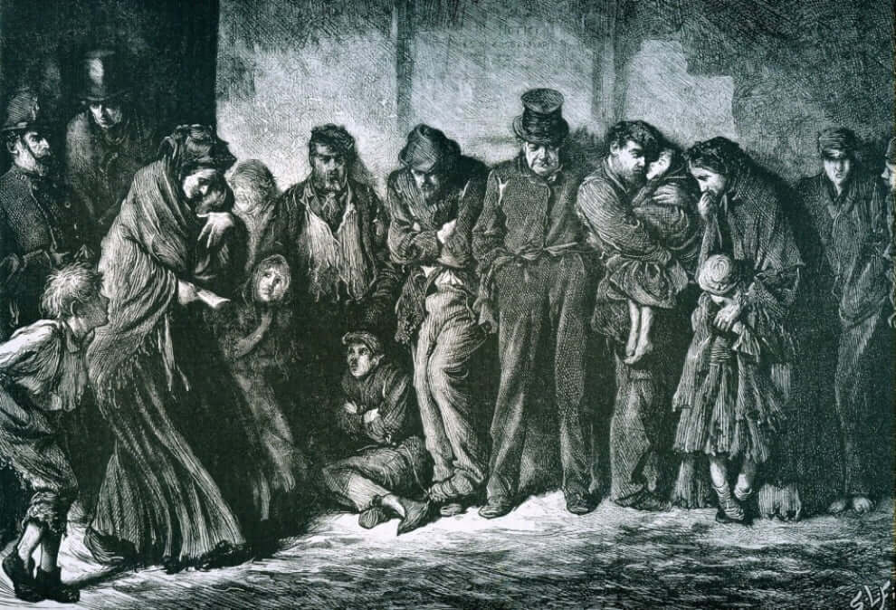 Houseless-and-Hungry-engraving-by-Luke-Fildes-1869